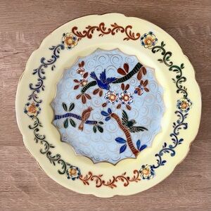 RARE Royal Vienna Beehive‎ Hand Painted Gold Trim Birds Flowers Salad Plate 8.5”